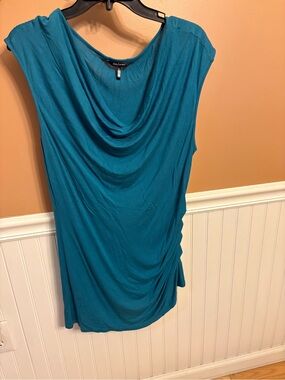 Daisy Fuentes Teal Draped Cowl Neck Sleeveless Top